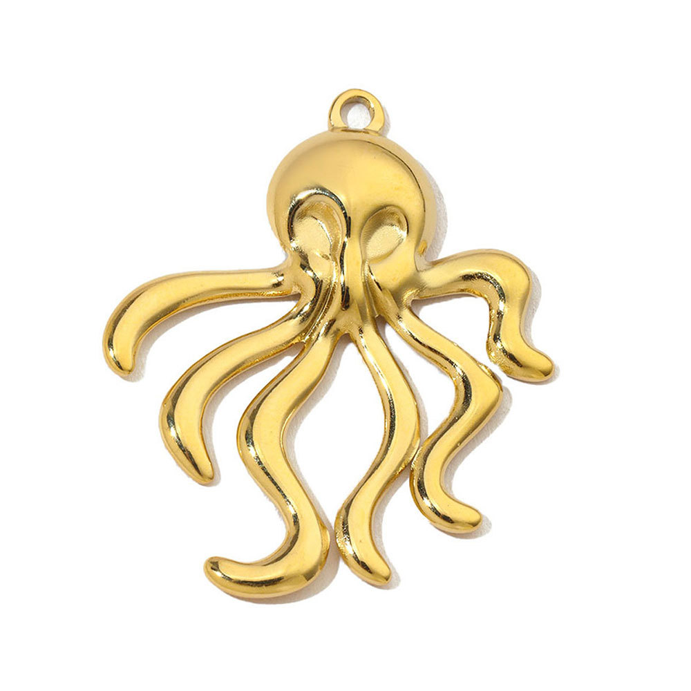 6pcs/pack French Stainless Steel Jellyfish Octopus Earring DIY Charms Women Palm Snake Necklace Pendant Scorpion Jewelry