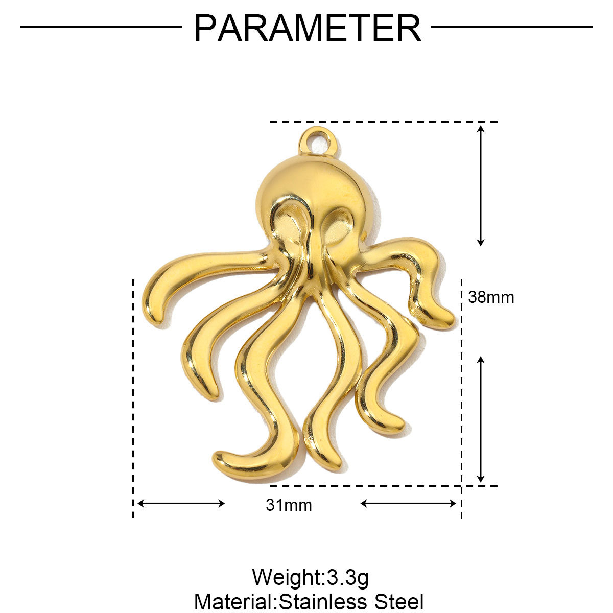 6pcs/pack French Stainless Steel Jellyfish Octopus Earring DIY Charms Women Palm Snake Necklace Pendant Scorpion Jewelry