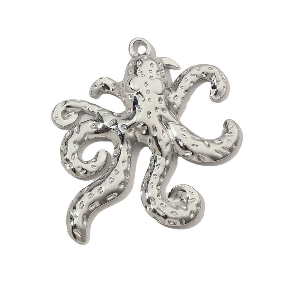 6pcs/pack French Stainless Steel Jellyfish Octopus Earring DIY Charms Women Palm Snake Necklace Pendant Scorpion Jewelry