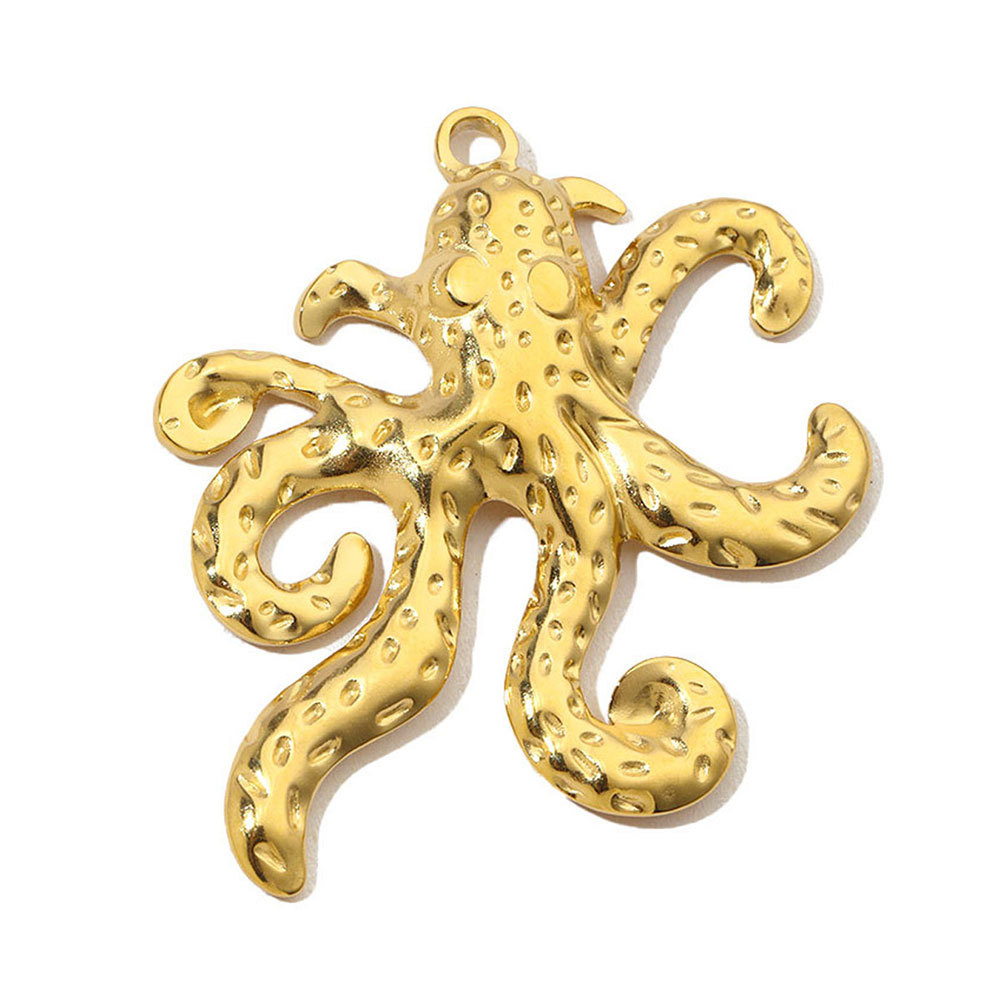 6pcs/pack French Stainless Steel Jellyfish Octopus Earring DIY Charms Women Palm Snake Necklace Pendant Scorpion Jewelry