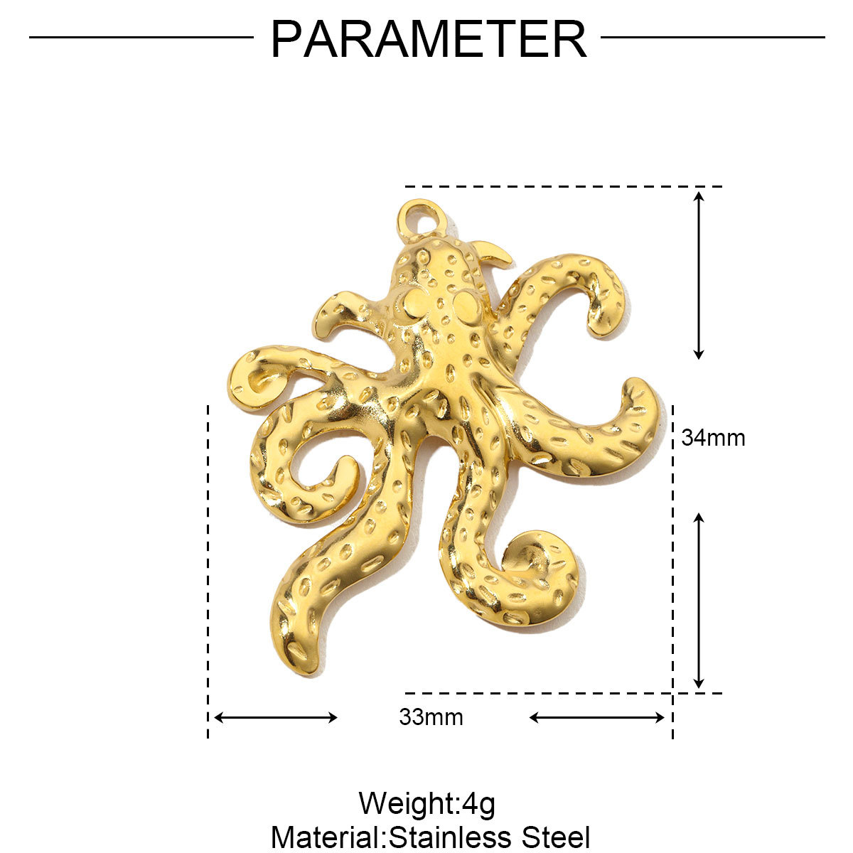 6pcs/pack French Stainless Steel Jellyfish Octopus Earring DIY Charms Women Palm Snake Necklace Pendant Scorpion Jewelry