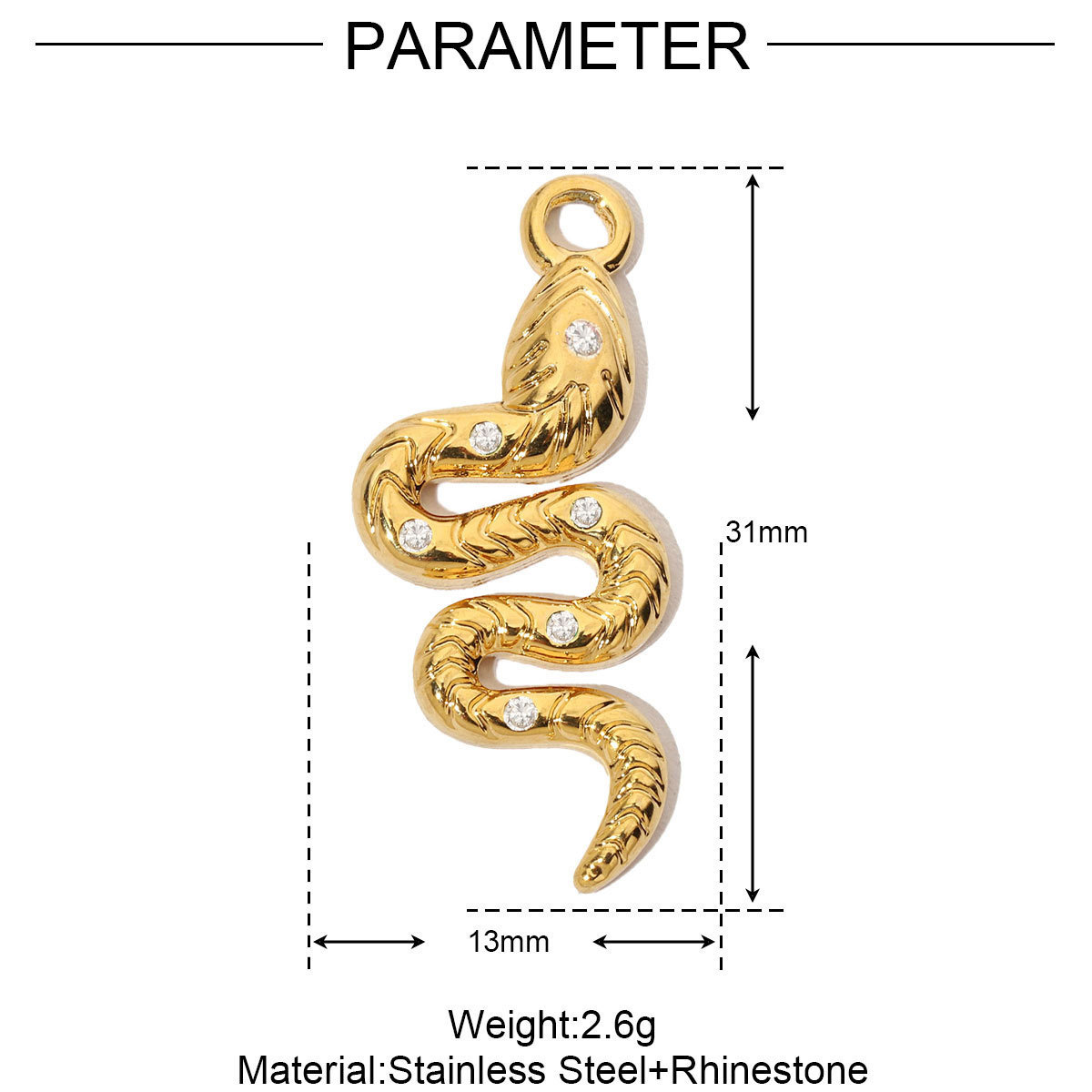 6pcs/pack French Stainless Steel Jellyfish Octopus Earring DIY Charms Women Palm Snake Necklace Pendant Scorpion Jewelry