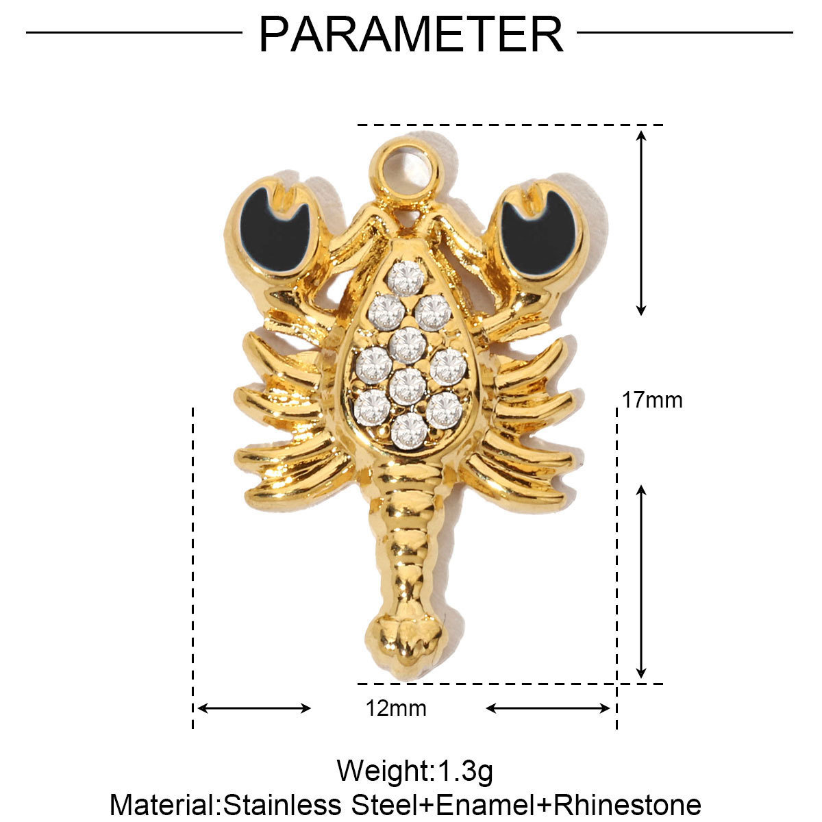 6pcs/pack French Stainless Steel Jellyfish Octopus Earring DIY Charms Women Palm Snake Necklace Pendant Scorpion Jewelry