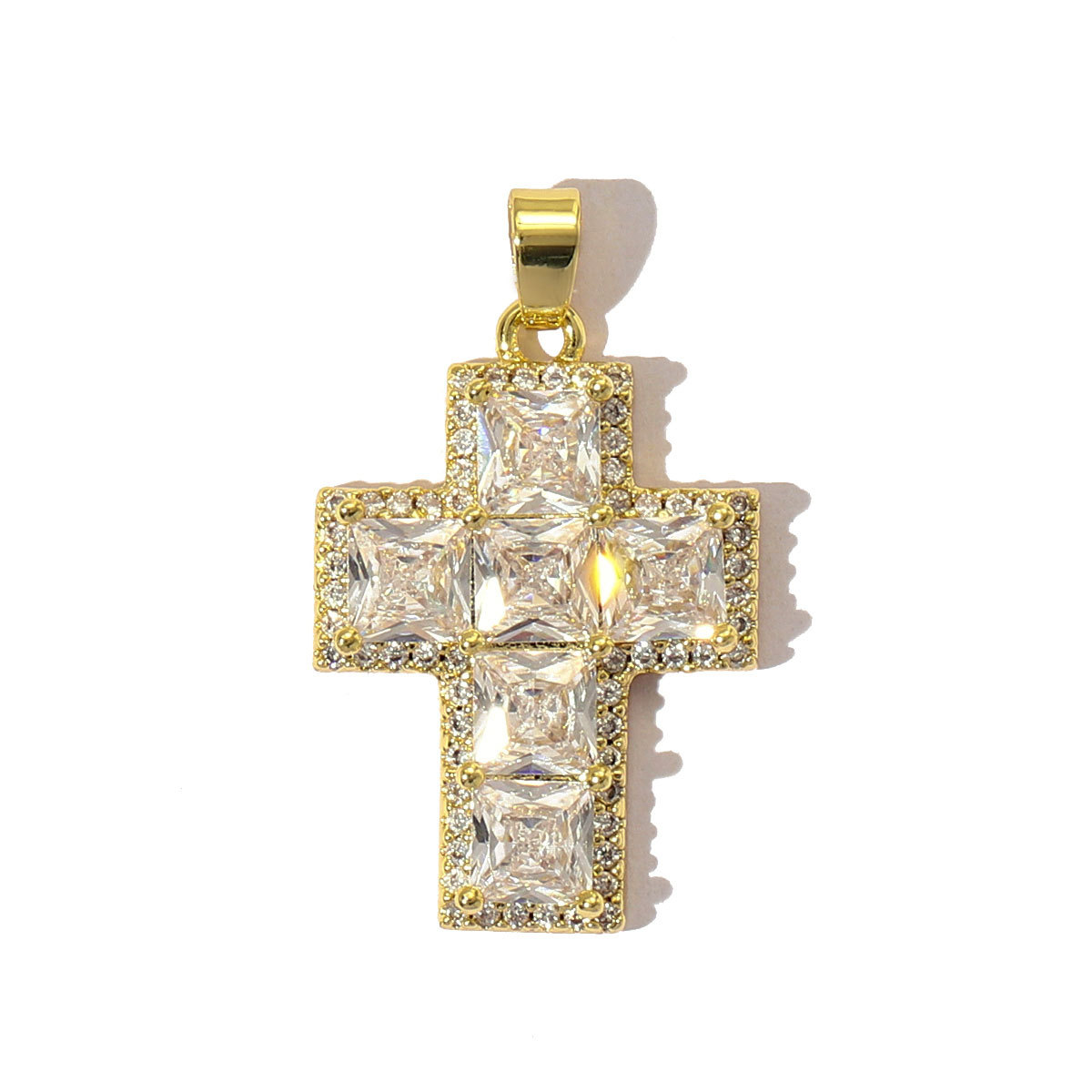 6pcs/pack Luxury Cubic Zircon Horseshoe Cross Pendant Angel Wing Unicorn Turtle Copper CZ Charms For DIY Jewelry Necklace Making