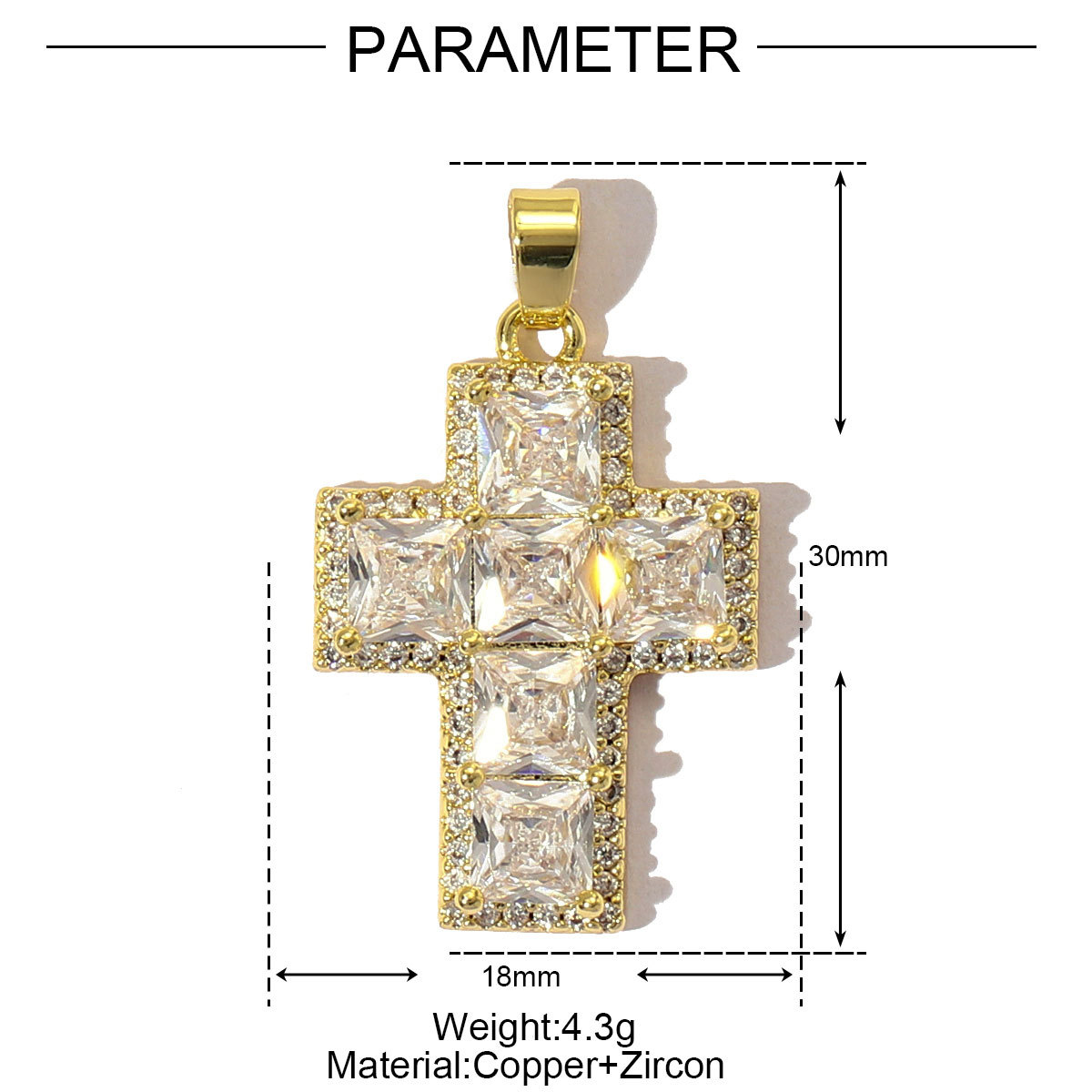 6pcs/pack Luxury Cubic Zircon Horseshoe Cross Pendant Angel Wing Unicorn Turtle Copper CZ Charms For DIY Jewelry Necklace Making