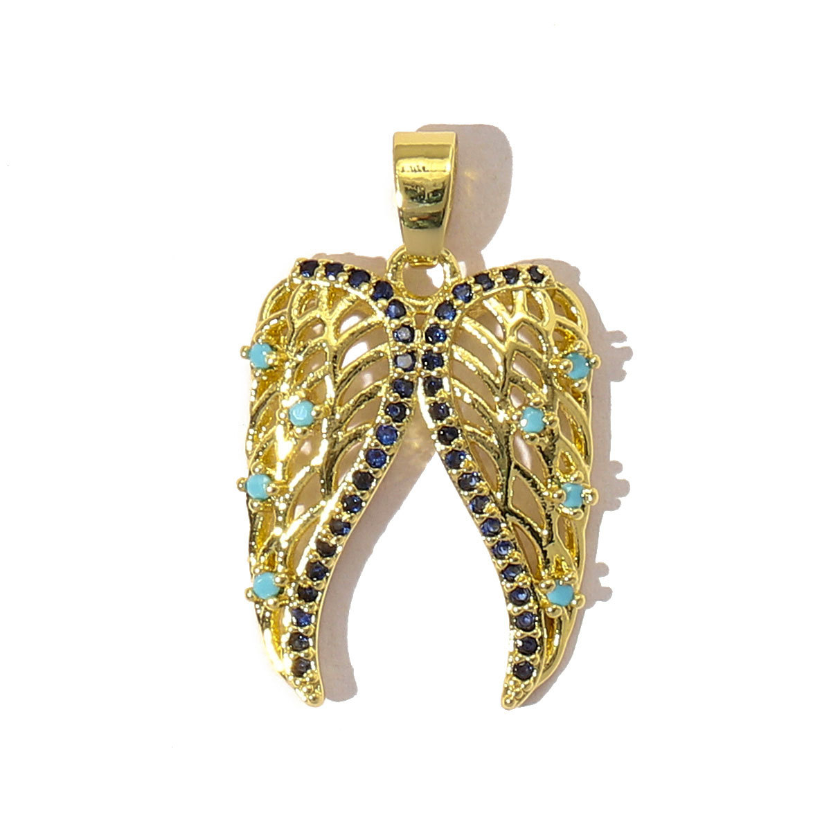6pcs/pack Luxury Cubic Zircon Horseshoe Cross Pendant Angel Wing Unicorn Turtle Copper CZ Charms For DIY Jewelry Necklace Making