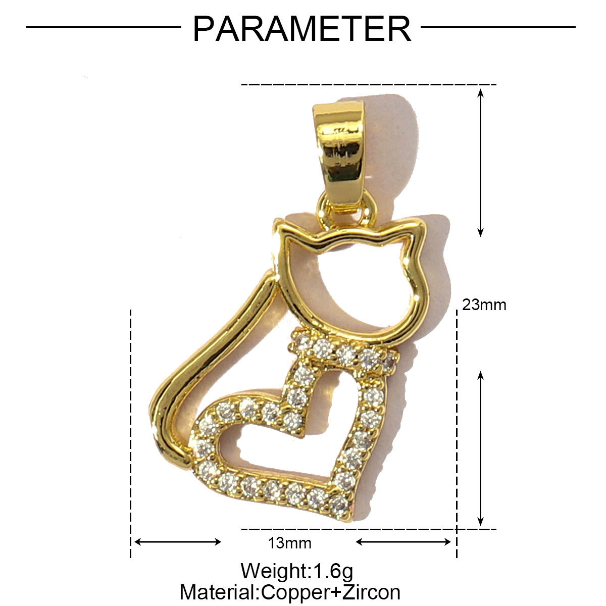 6pcs/pack Luxury Cubic Zircon Horseshoe Cross Pendant Angel Wing Unicorn Turtle Copper CZ Charms For DIY Jewelry Necklace Making