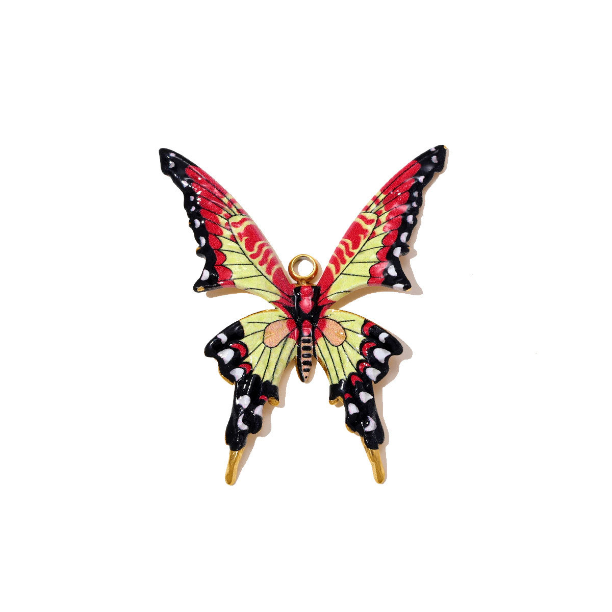 6pcs/pack Stainless Steel Cicada Butterfly Necklace Pendants Enamel Love Heart DIY Earring Charms Women Geometric Jewelry Wholesale