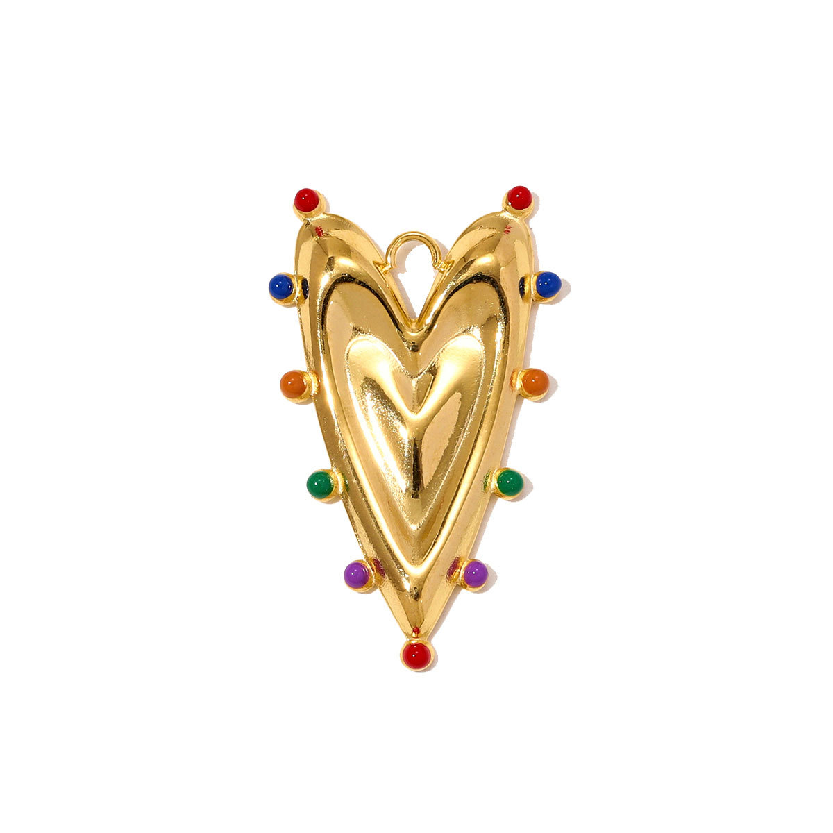 6pcs/pack Stainless Steel Cicada Butterfly Necklace Pendants Enamel Love Heart DIY Earring Charms Women Geometric Jewelry Wholesale