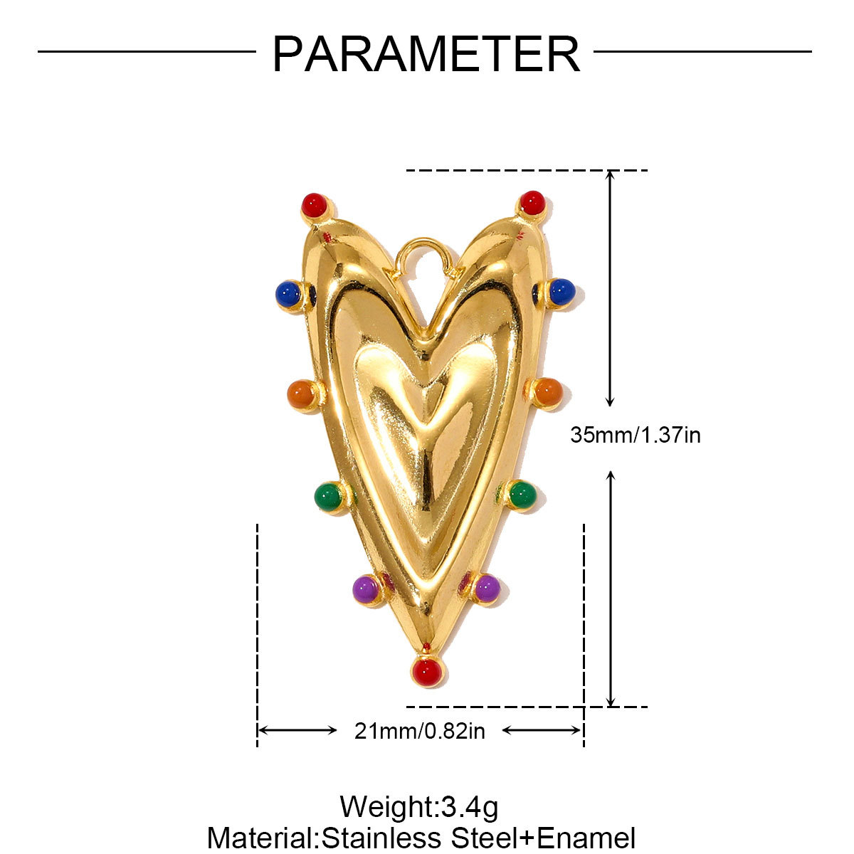 6pcs/pack Stainless Steel Cicada Butterfly Necklace Pendants Enamel Love Heart DIY Earring Charms Women Geometric Jewelry Wholesale