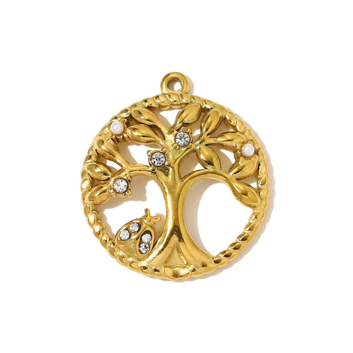 6pcs/pack Stainless Steel Rhinestone Life Tree Star Necklace Pendant Conch Eye Heart DIY Charm Women Mask Jewelry Wholesale