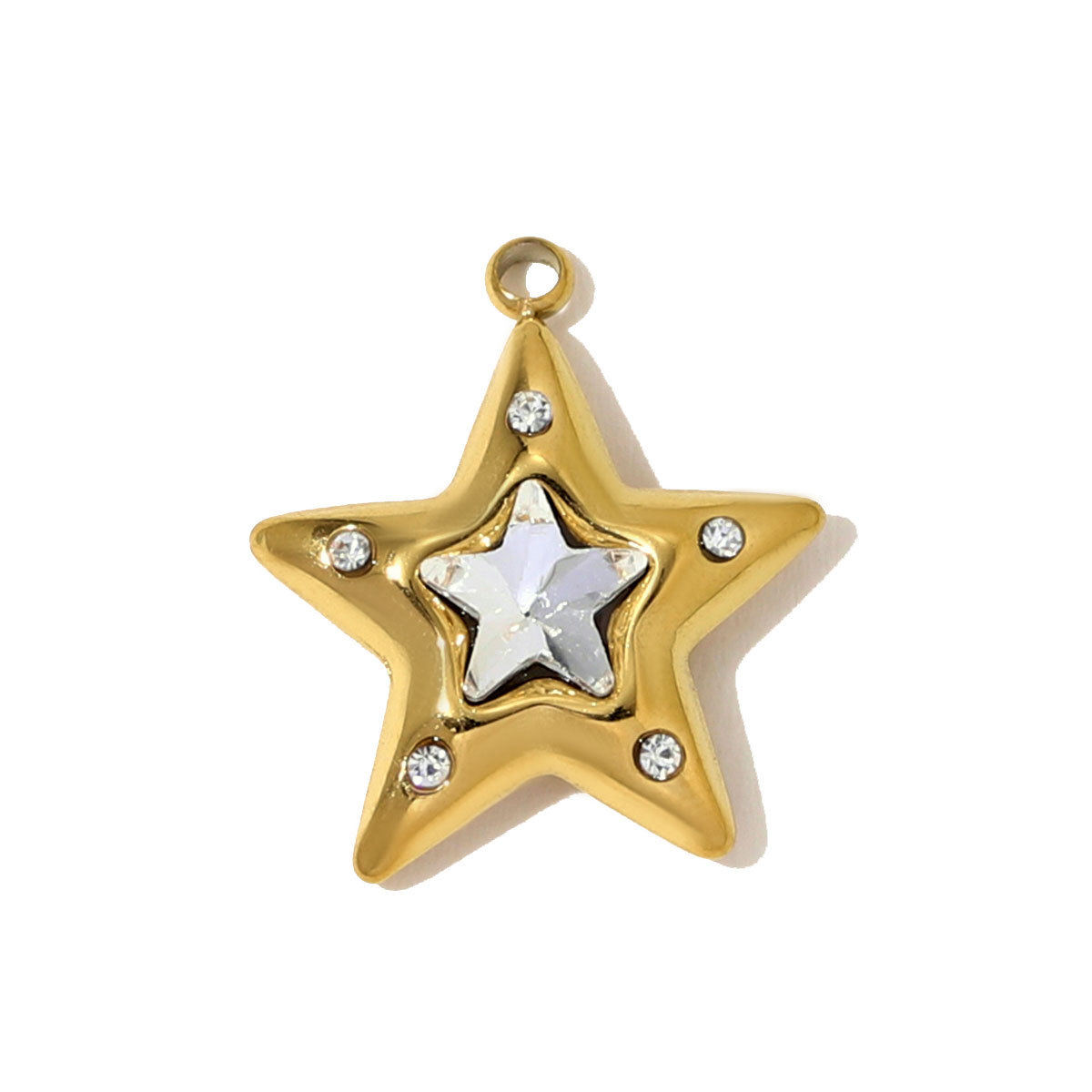 6pcs/pack Stainless Steel Rhinestone Life Tree Star Necklace Pendant Conch Eye Heart DIY Charm Women Mask Jewelry Wholesale