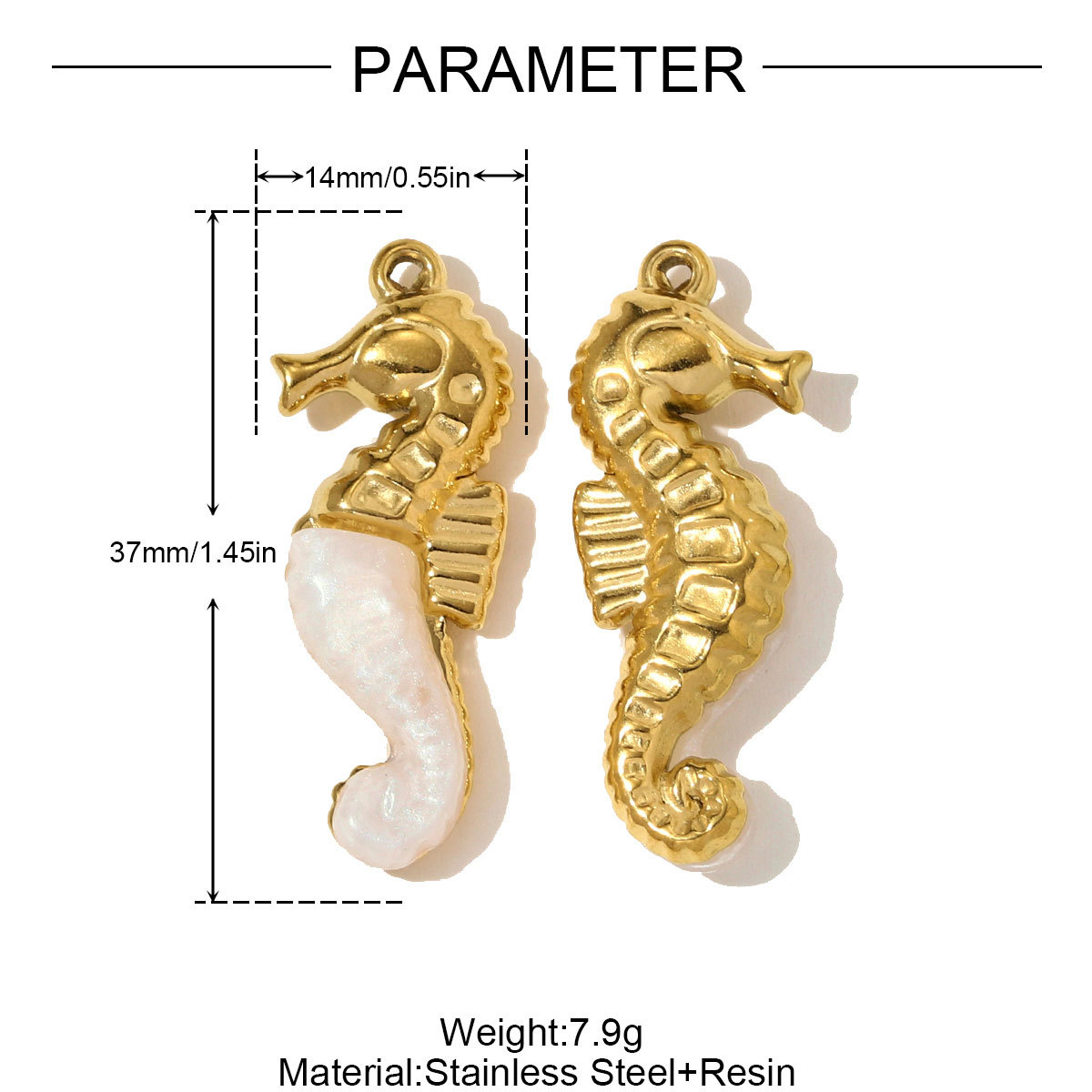 6pcs/pack French Love Heart Seahorse Stainless Steel Necklace Pendant Amour Horseshoe DIY Charm Women Cube Jewelry Wholesale