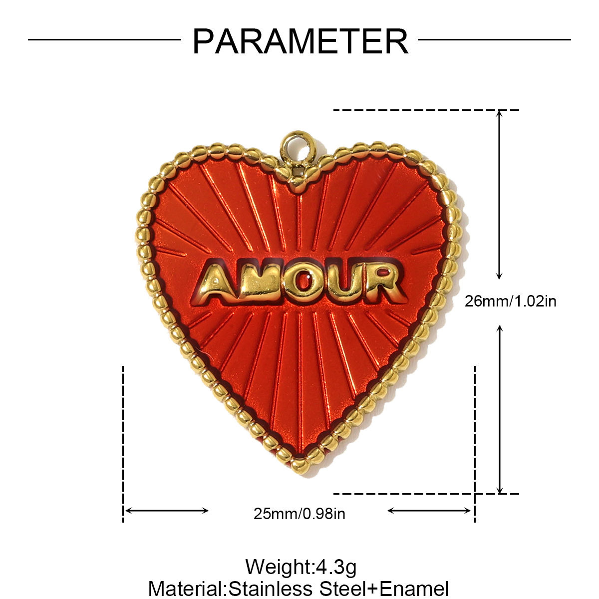 6pcs/pack French Love Heart Seahorse Stainless Steel Necklace Pendant Amour Horseshoe DIY Charm Women Cube Jewelry Wholesale