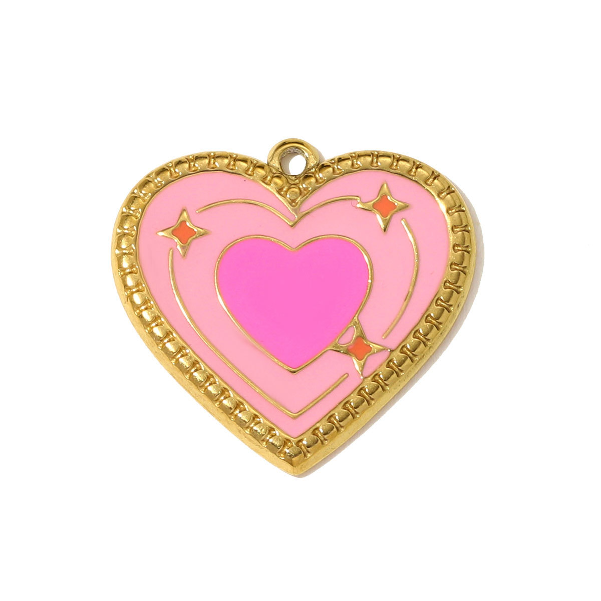 6pcs/pack French Love Heart Seahorse Stainless Steel Necklace Pendant Amour Horseshoe DIY Charm Women Cube Jewelry Wholesale