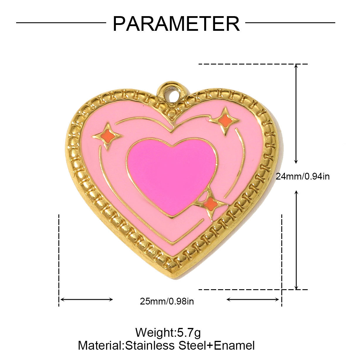 6pcs/pack French Love Heart Seahorse Stainless Steel Necklace Pendant Amour Horseshoe DIY Charm Women Cube Jewelry Wholesale