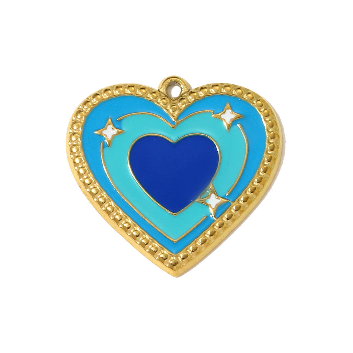 6pcs/pack French Love Heart Seahorse Stainless Steel Necklace Pendant Amour Horseshoe DIY Charm Women Cube Jewelry Wholesale