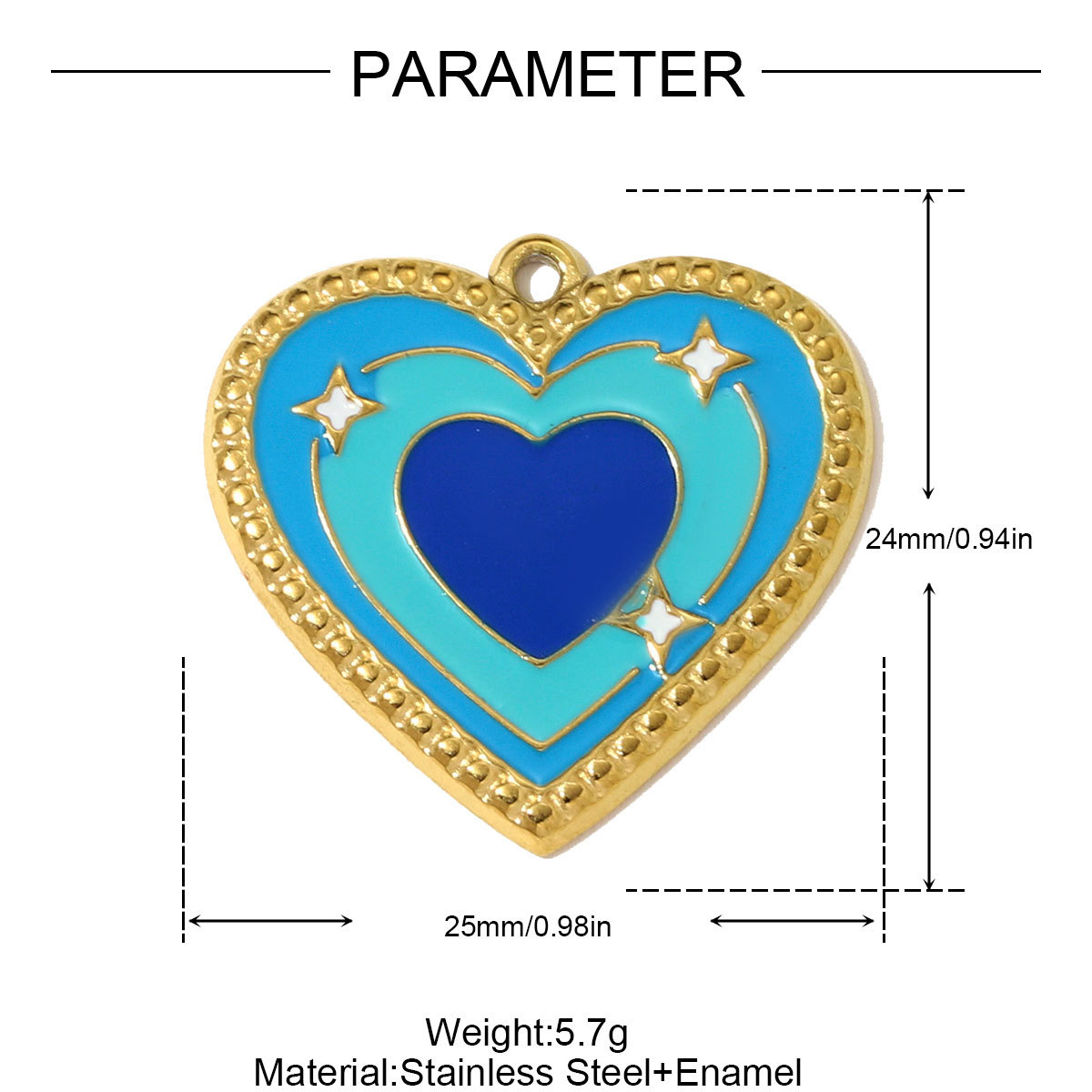 6pcs/pack French Love Heart Seahorse Stainless Steel Necklace Pendant Amour Horseshoe DIY Charm Women Cube Jewelry Wholesale
