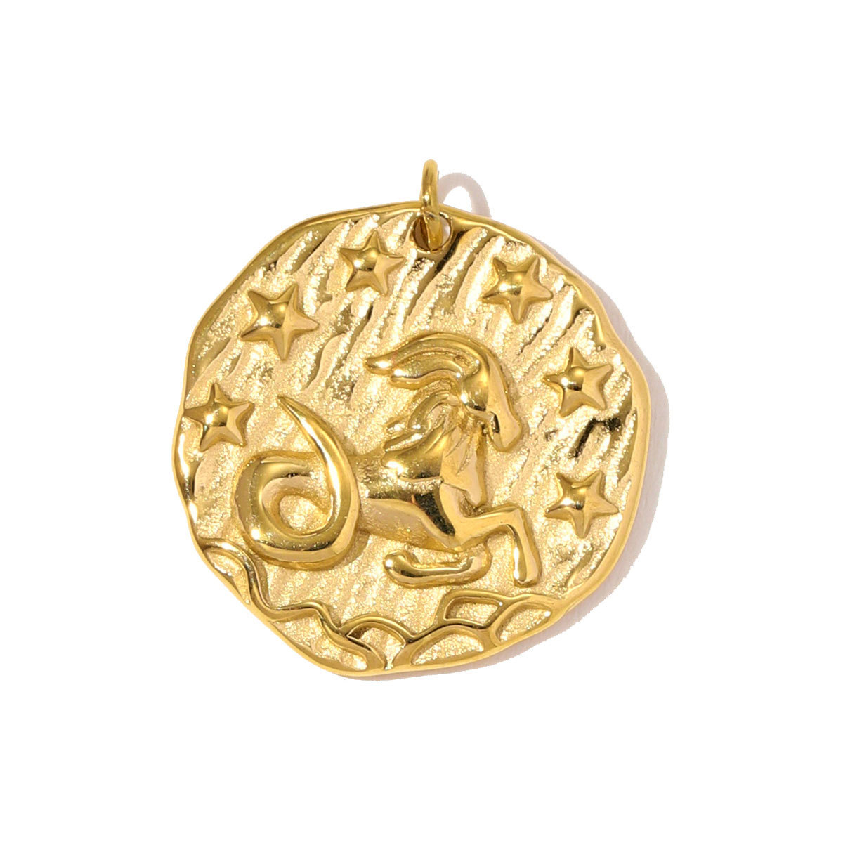6pcs/pack Fashion Stainless Steel Emboss Zodiac Necklace Pendant Taurus Aries DIY Charm Women 12 Star Signs Jewelry Wholesale
