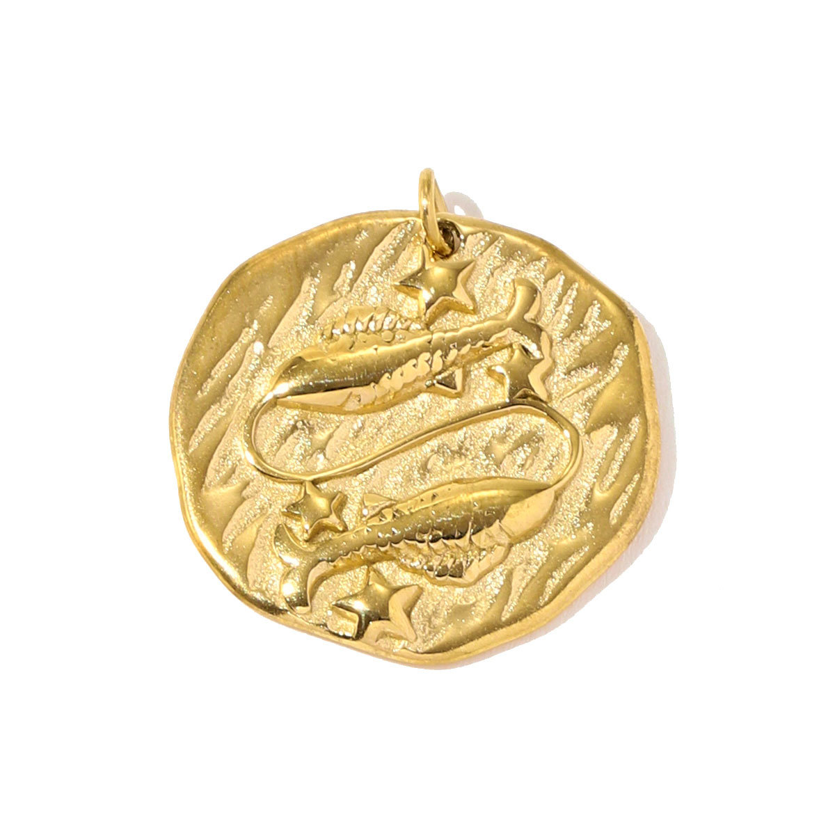 6pcs/pack Fashion Stainless Steel Emboss Zodiac Necklace Pendant Taurus Aries DIY Charm Women 12 Star Signs Jewelry Wholesale