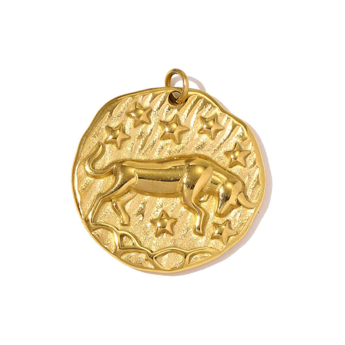 6pcs/pack Fashion Stainless Steel Emboss Zodiac Necklace Pendant Taurus Aries DIY Charm Women 12 Star Signs Jewelry Wholesale