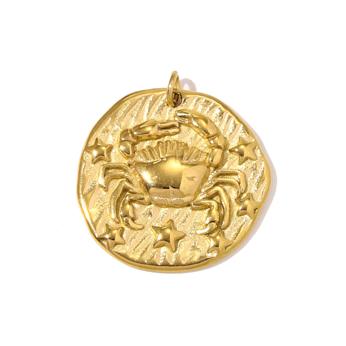 6pcs/pack Fashion Stainless Steel Emboss Zodiac Necklace Pendant Taurus Aries DIY Charm Women 12 Star Signs Jewelry Wholesale