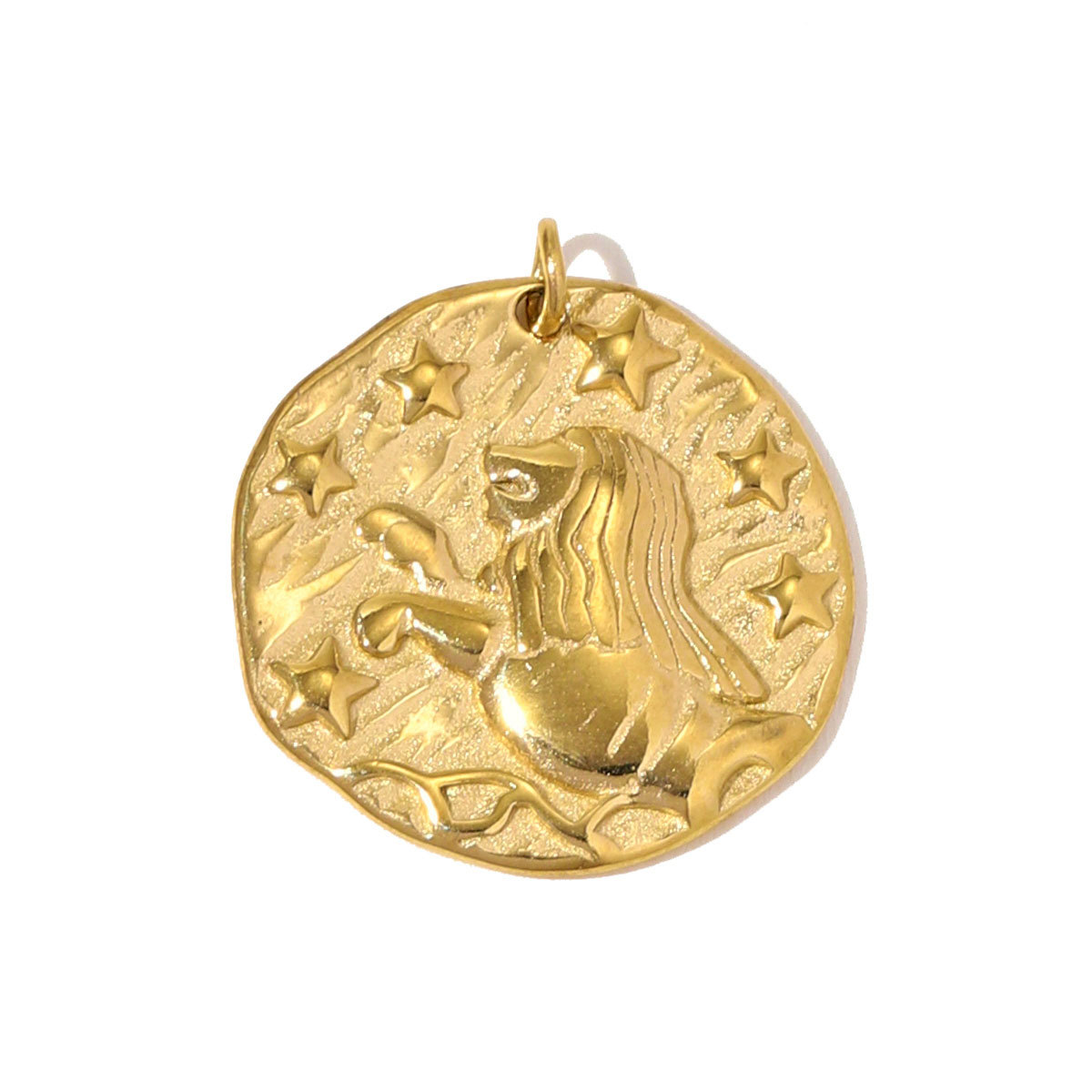 6pcs/pack Fashion Stainless Steel Emboss Zodiac Necklace Pendant Taurus Aries DIY Charm Women 12 Star Signs Jewelry Wholesale