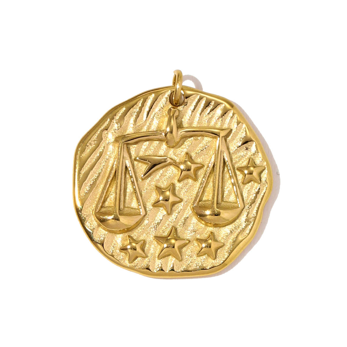 6pcs/pack Fashion Stainless Steel Emboss Zodiac Necklace Pendant Taurus Aries DIY Charm Women 12 Star Signs Jewelry Wholesale