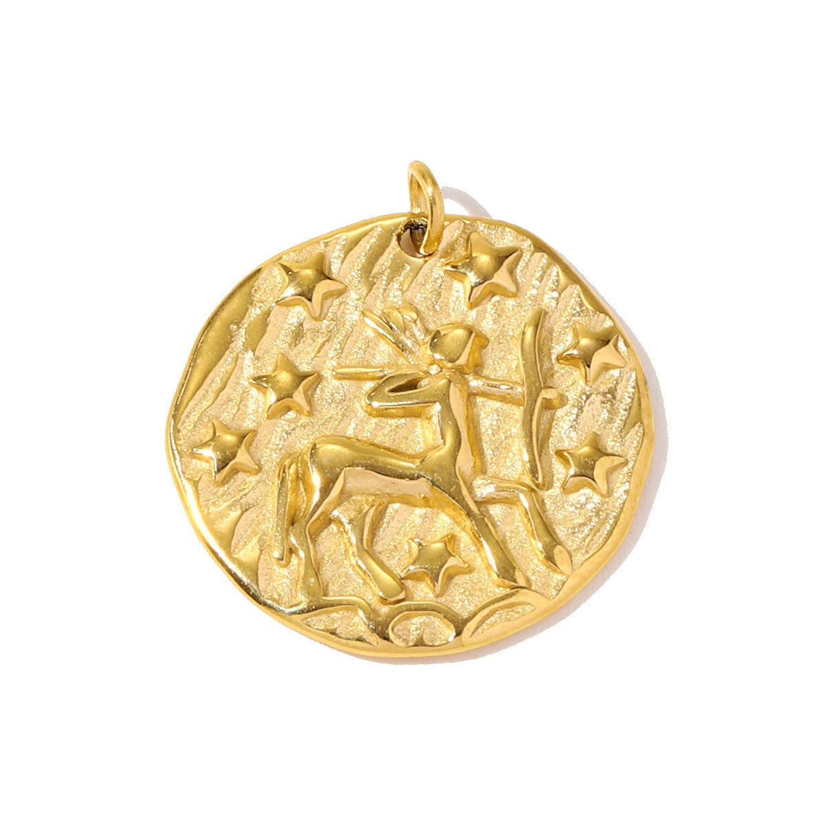 6pcs/pack Fashion Stainless Steel Emboss Zodiac Necklace Pendant Taurus Aries DIY Charm Women 12 Star Signs Jewelry Wholesale