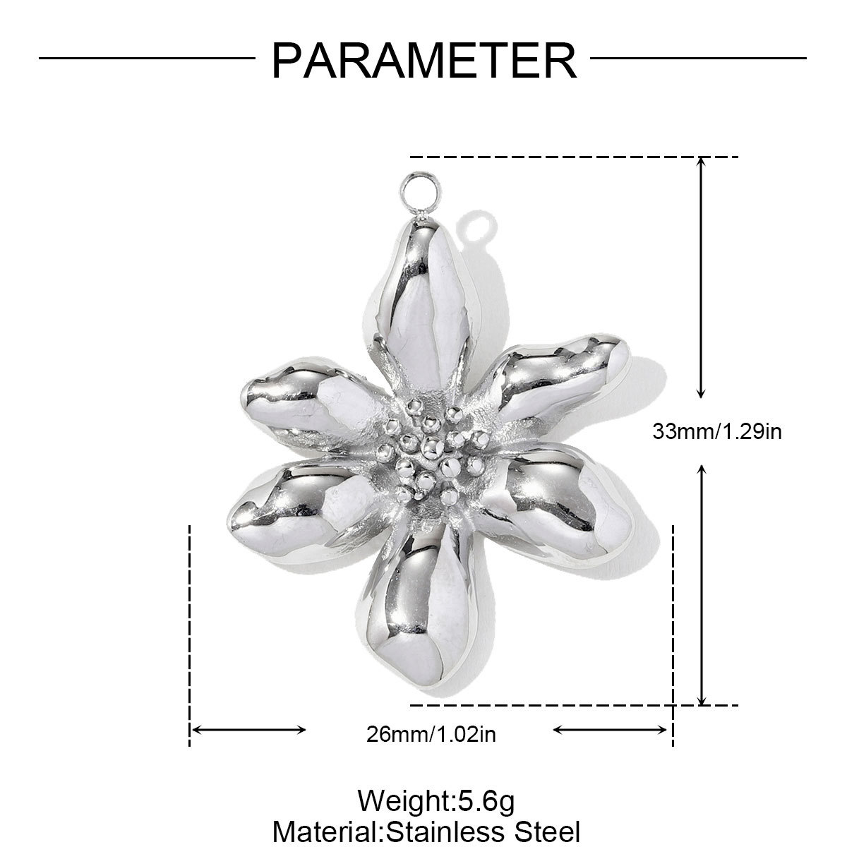 6pcs/pack Stainless Steel Flower Evil Eye Necklace Pendant Snake Eagle DIY Charm Women Never Fade Love Heart Jewelry Wholesale