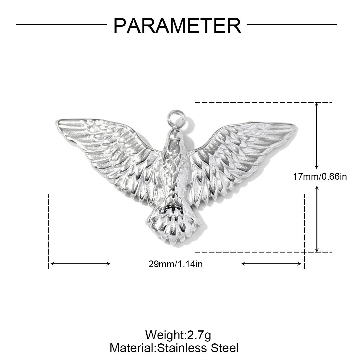 6pcs/pack Stainless Steel Flower Evil Eye Necklace Pendant Snake Eagle DIY Charm Women Never Fade Love Heart Jewelry Wholesale