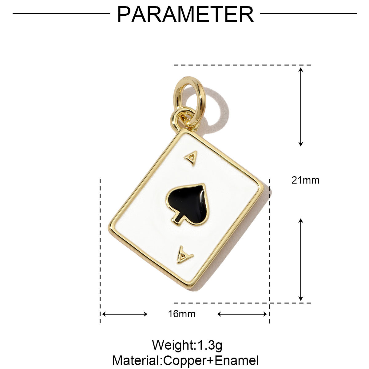 6pcs/pack Enamel Ace Heart Poker Seahorse Copper Zircon DIY Charm Women Fish Tail Flower Pendant Bracelet Necklace Making Jewelry