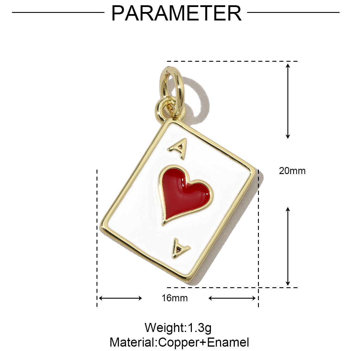 6pcs/pack Enamel Ace Heart Poker Seahorse Copper Zircon DIY Charm Women Fish Tail Flower Pendant Bracelet Necklace Making Jewelry