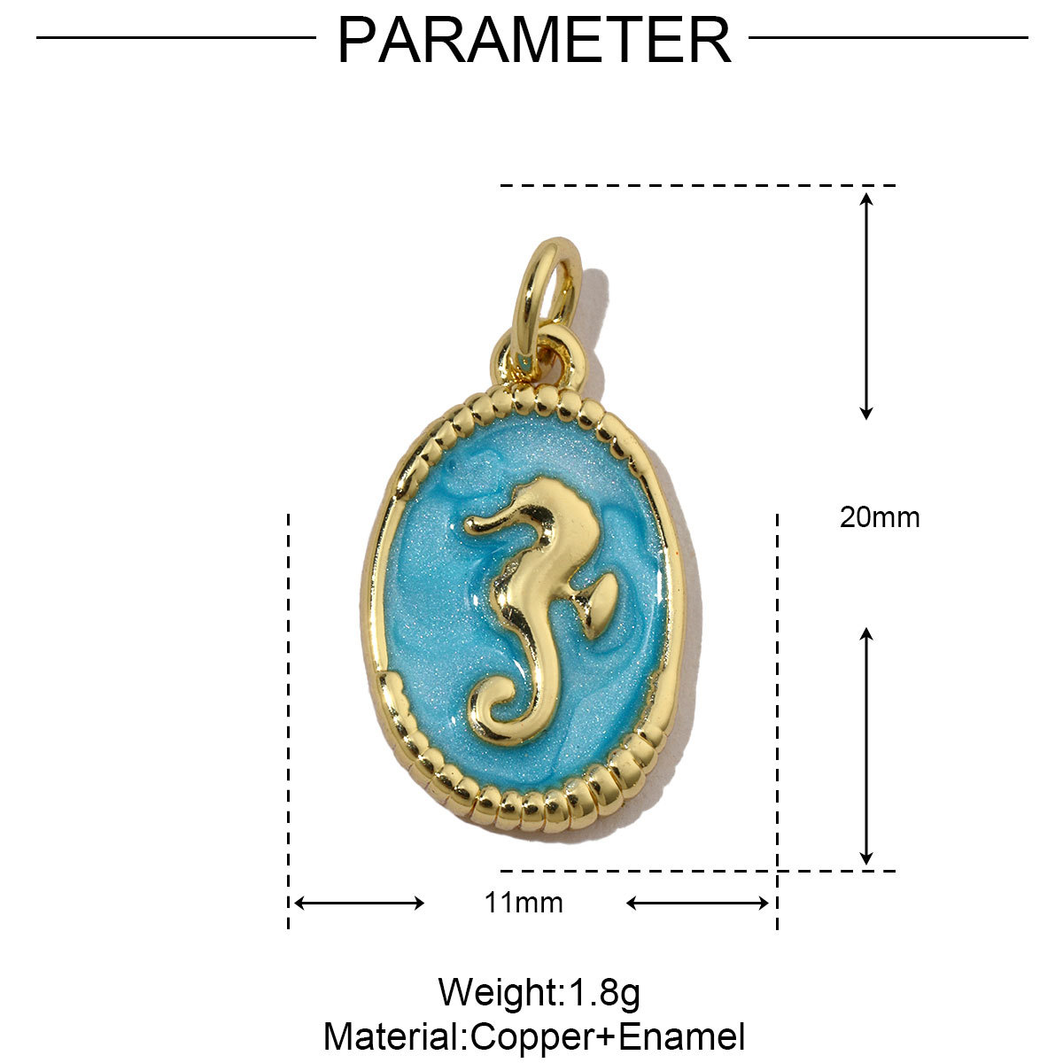 6pcs/pack Enamel Ace Heart Poker Seahorse Copper Zircon DIY Charm Women Fish Tail Flower Pendant Bracelet Necklace Making Jewelry