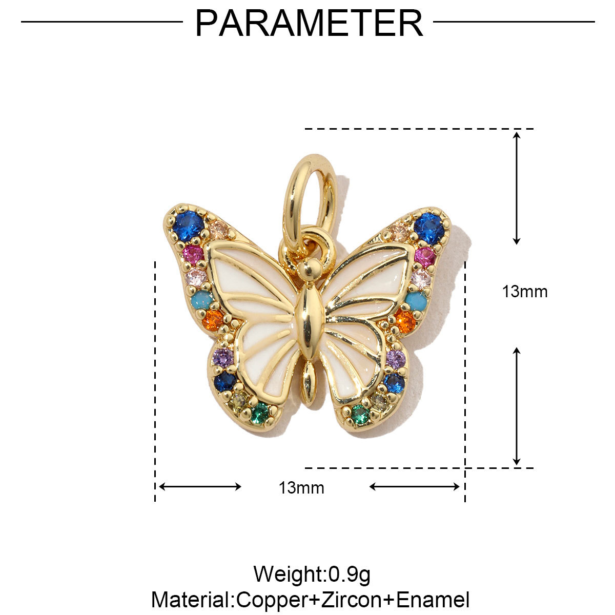 6pcs/pack Enamel Ace Heart Poker Seahorse Copper Zircon DIY Charm Women Fish Tail Flower Pendant Bracelet Necklace Making Jewelry