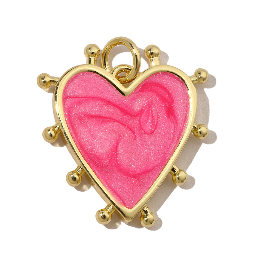 6pcs/pack Copper Enamel Love Heart Dice DIY Earring Charms Women Wine Glass Banana Necklace Pendants Fruit Jewelry Wholesale