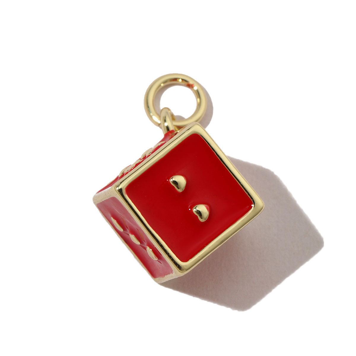 6pcs/pack Copper Enamel Love Heart Dice DIY Earring Charms Women Wine Glass Banana Necklace Pendants Fruit Jewelry Wholesale