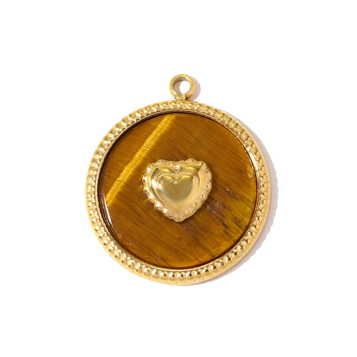 6pcs/pack Stainless Steel French Retro Love Heart Necklace Pendant Sun Shell DIY Charm Women Natural Stone Jewelry Wholesale