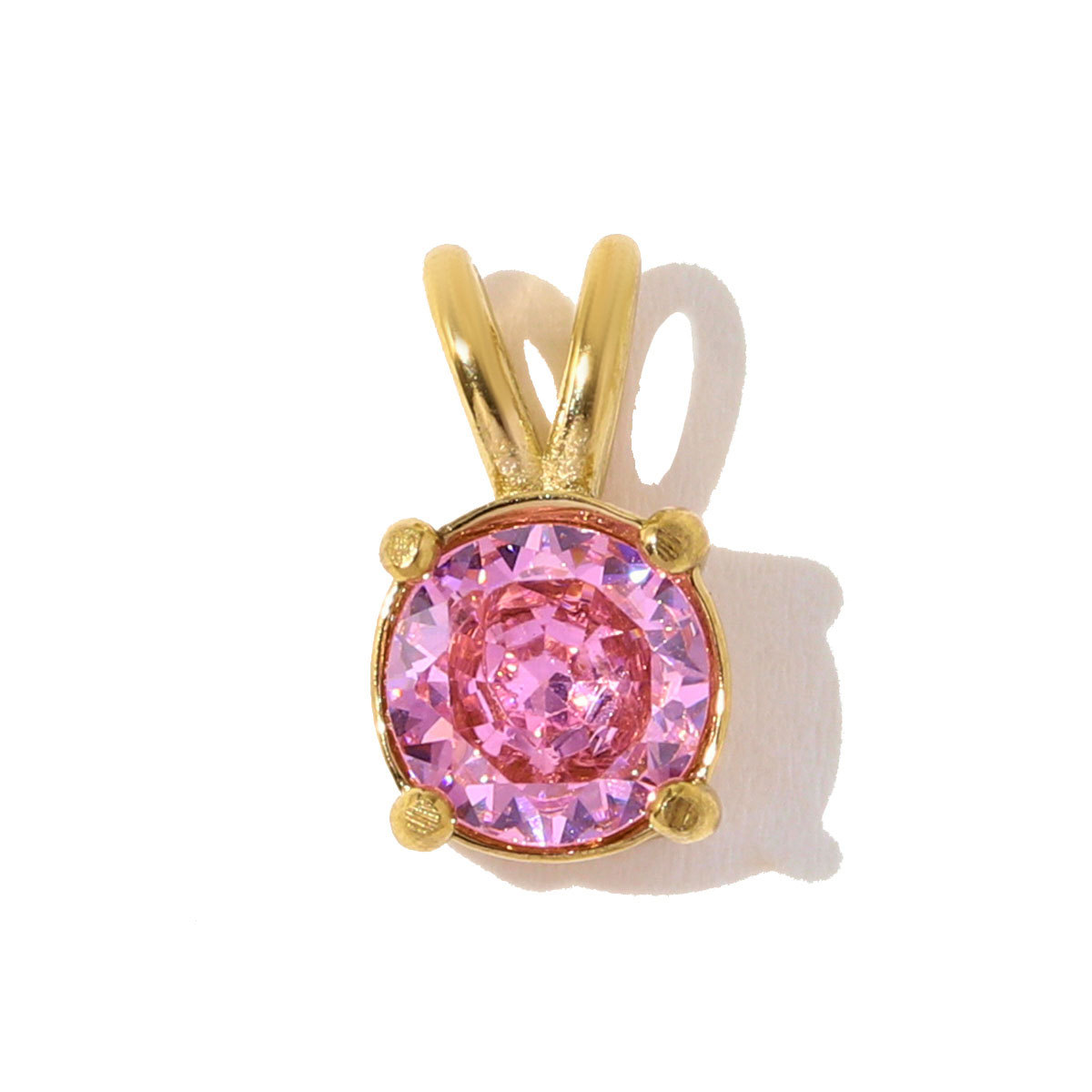 6pcs/pack Stylish Stainless Steel Colorful Zricon Stone Necklace Pendant Cute Round DIY Charm Women Never Fade Jewelry Wholesale