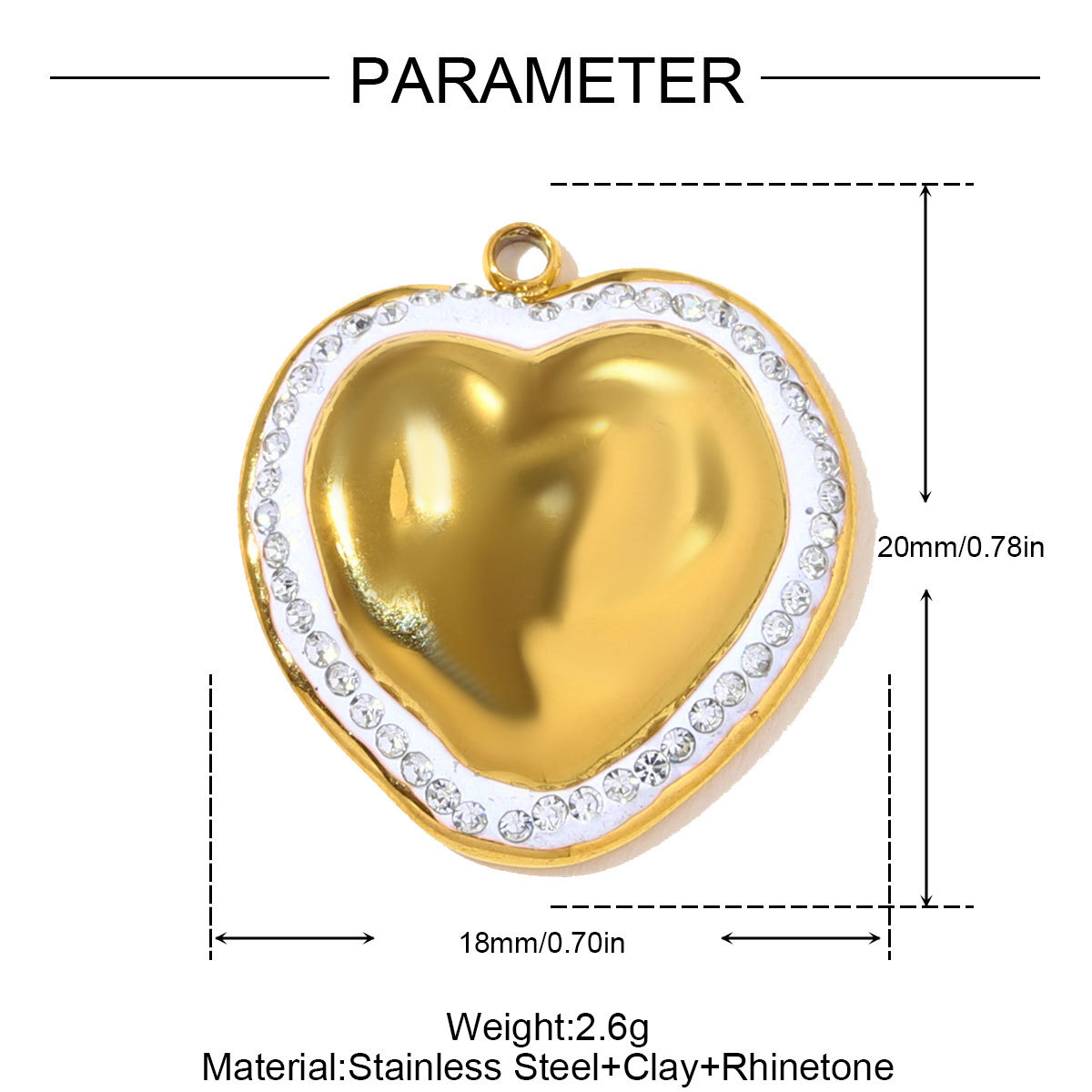 6pcs/pack Stainless Steel Heterotypic Rhinestone Necklace Pendant Starfish Heart DIY Bracelet Charm Women Fashion Jewelry Wholesale