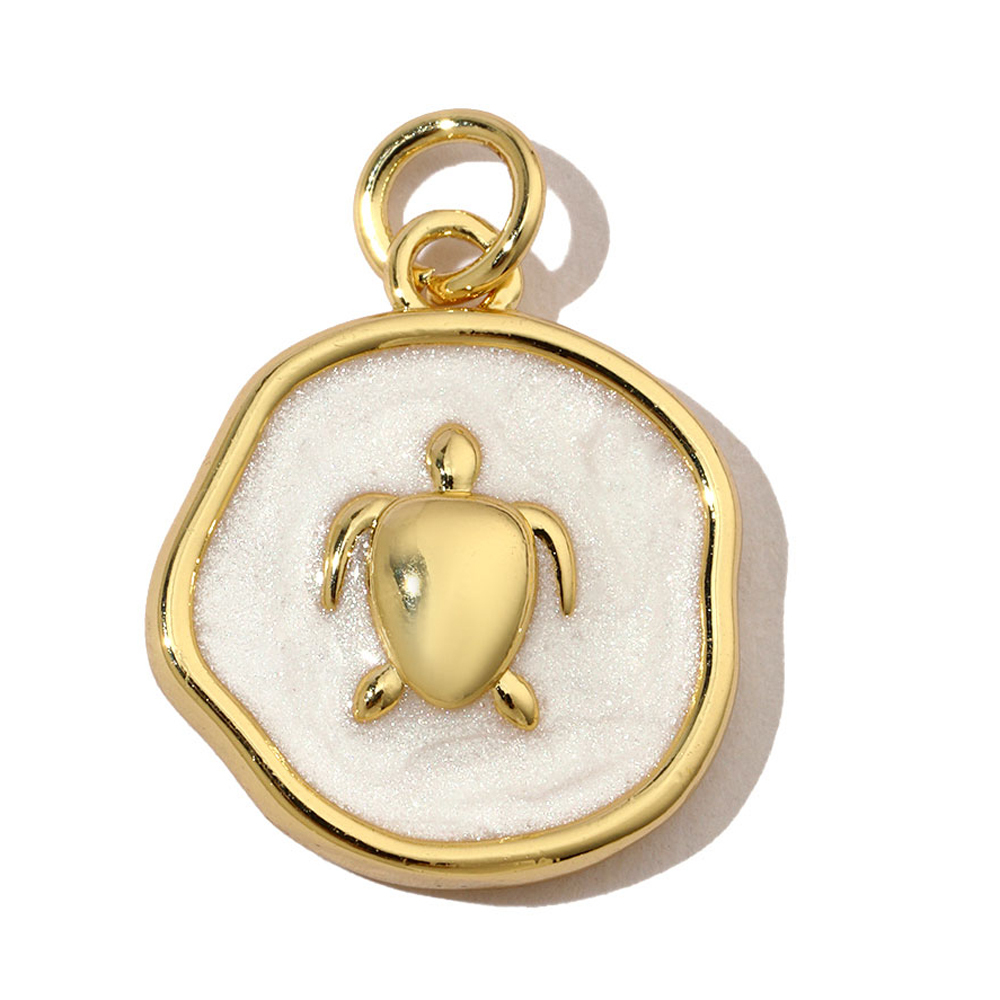 6pcs/pack Copper Zircon Turtle DIY Charms Women Whale Mermaid Tail Starfish Necklace Pendant Ocean Theme Jewelry Bracelet Making
