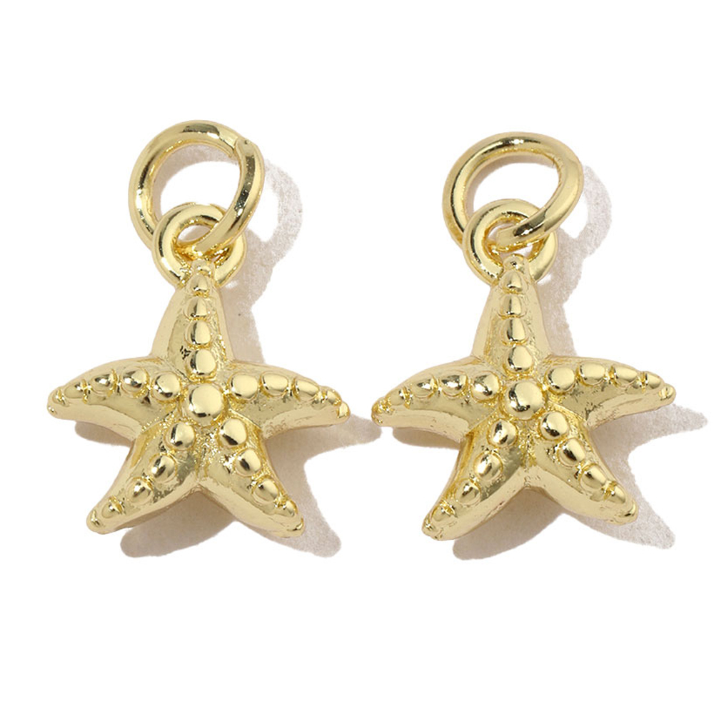 6pcs/pack Copper Zircon Turtle DIY Charms Women Whale Mermaid Tail Starfish Necklace Pendant Ocean Theme Jewelry Bracelet Making
