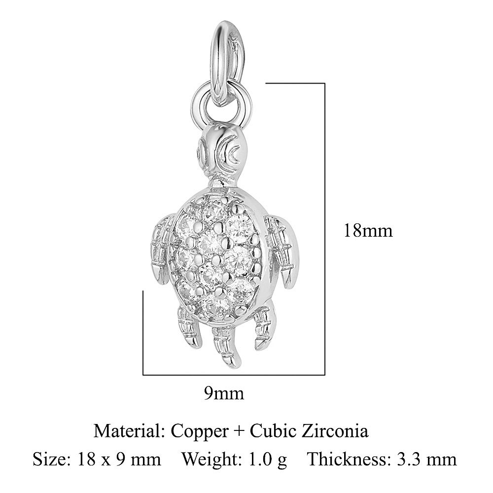 6pcs/pack Copper Zircon Airplane DIY Bracelet Charms Women Hollow Heart Sitting Cat Swallow Star Pendants Necklace Making Jewelry