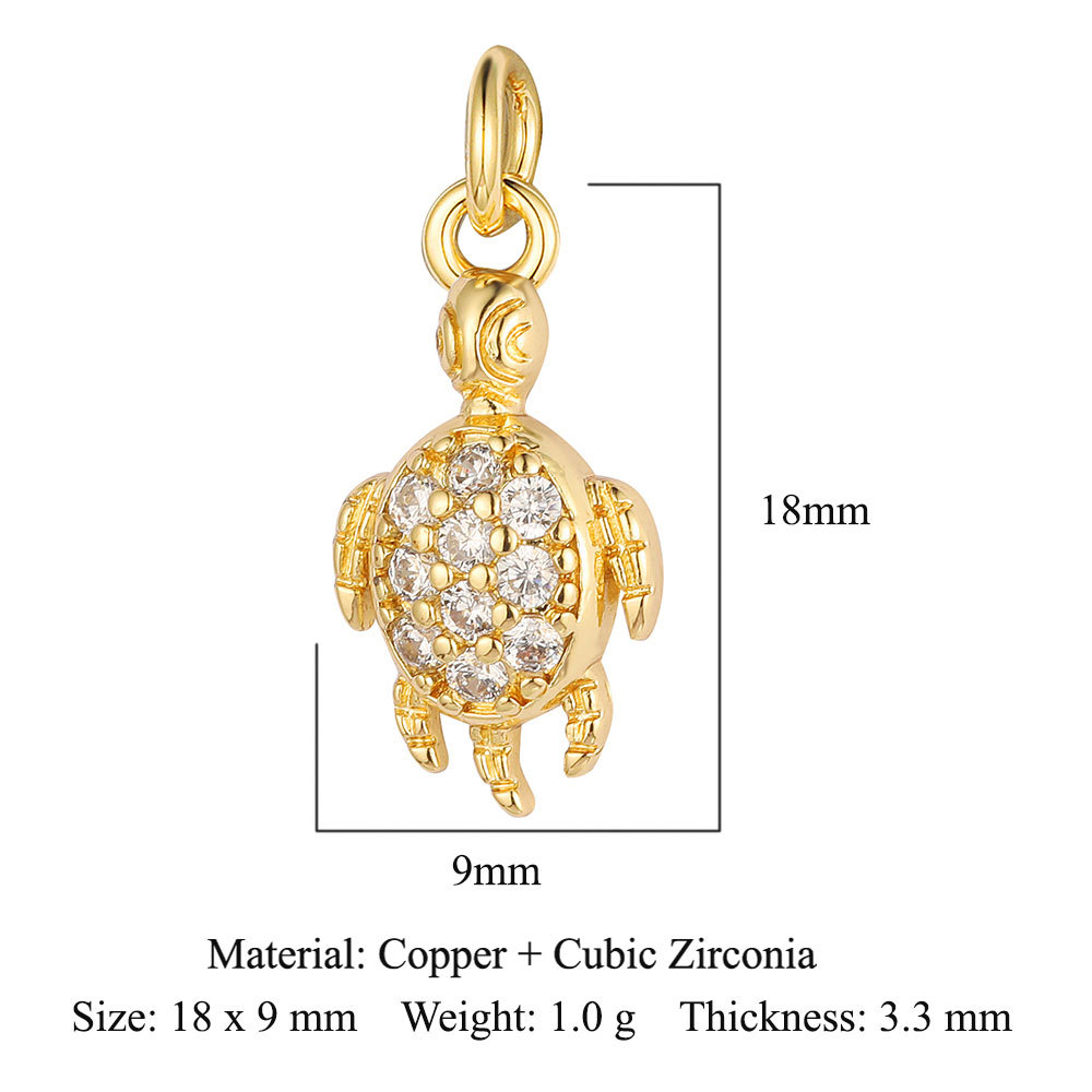 6pcs/pack Copper Zircon Airplane DIY Bracelet Charms Women Hollow Heart Sitting Cat Swallow Star Pendants Necklace Making Jewelry