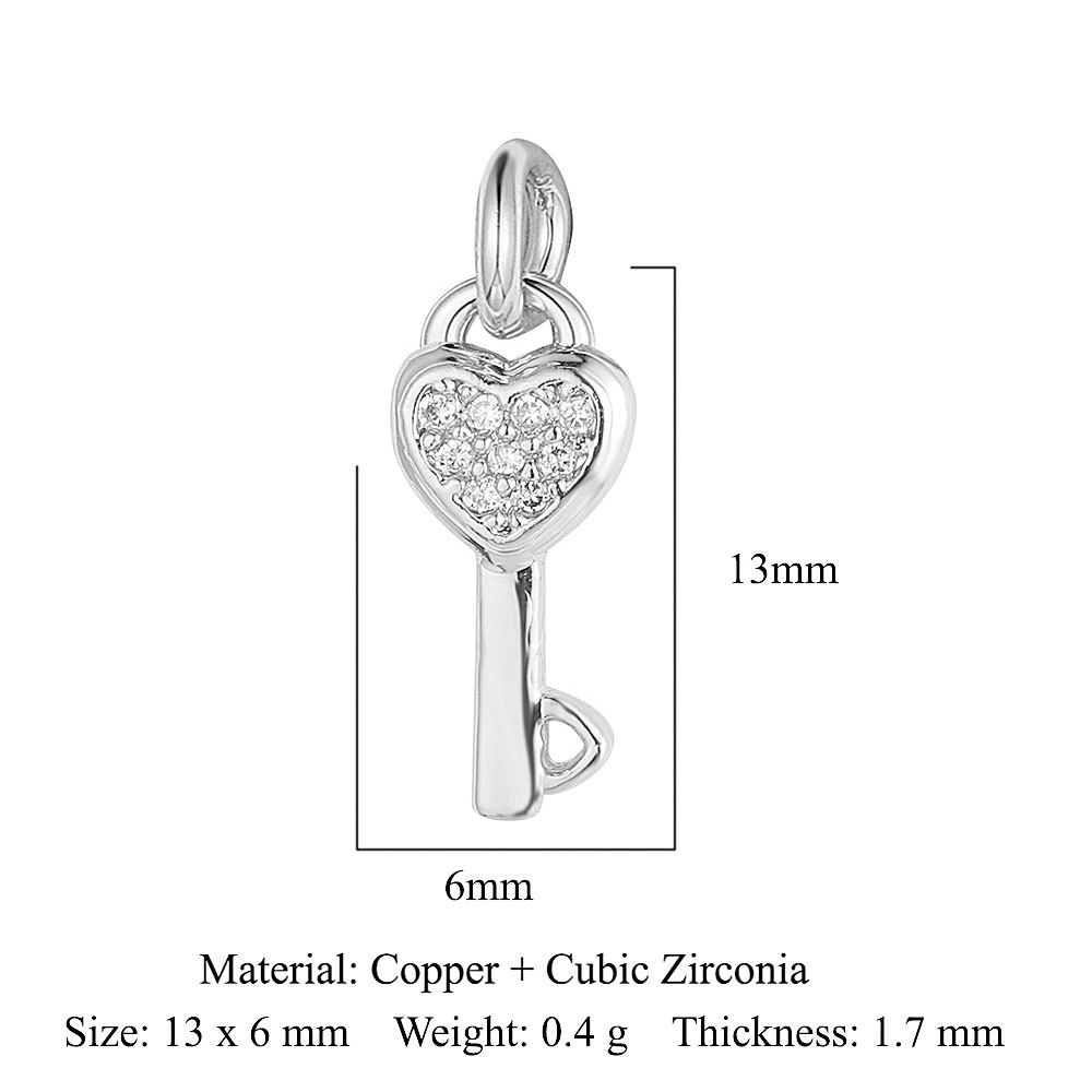 6pcs/pack Copper Zircon Airplane DIY Bracelet Charms Women Hollow Heart Sitting Cat Swallow Star Pendants Necklace Making Jewelry