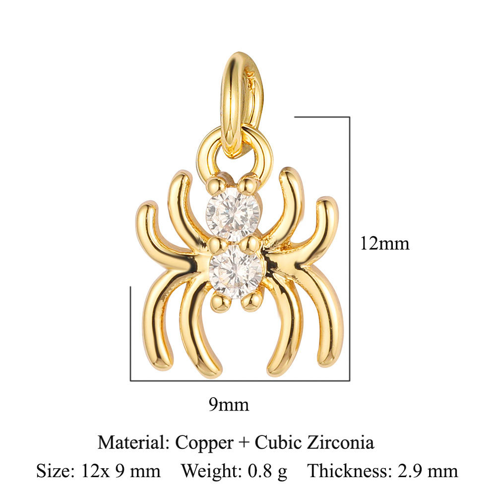 6pcs/pack Copper Zircon Airplane DIY Bracelet Charms Women Hollow Heart Sitting Cat Swallow Star Pendants Necklace Making Jewelry