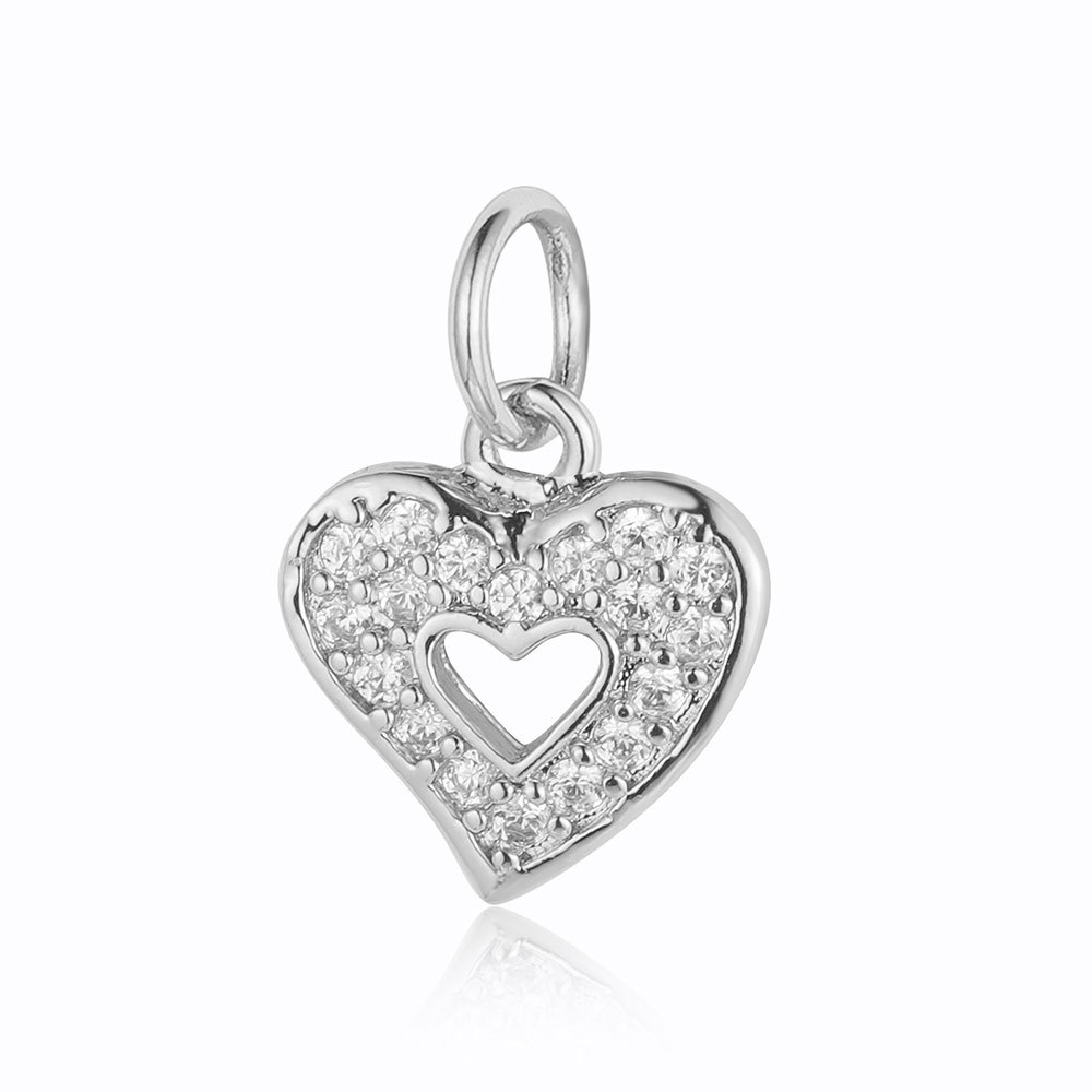 6pcs/pack Copper Zircon Airplane DIY Bracelet Charms Women Hollow Heart Sitting Cat Swallow Star Pendants Necklace Making Jewelry