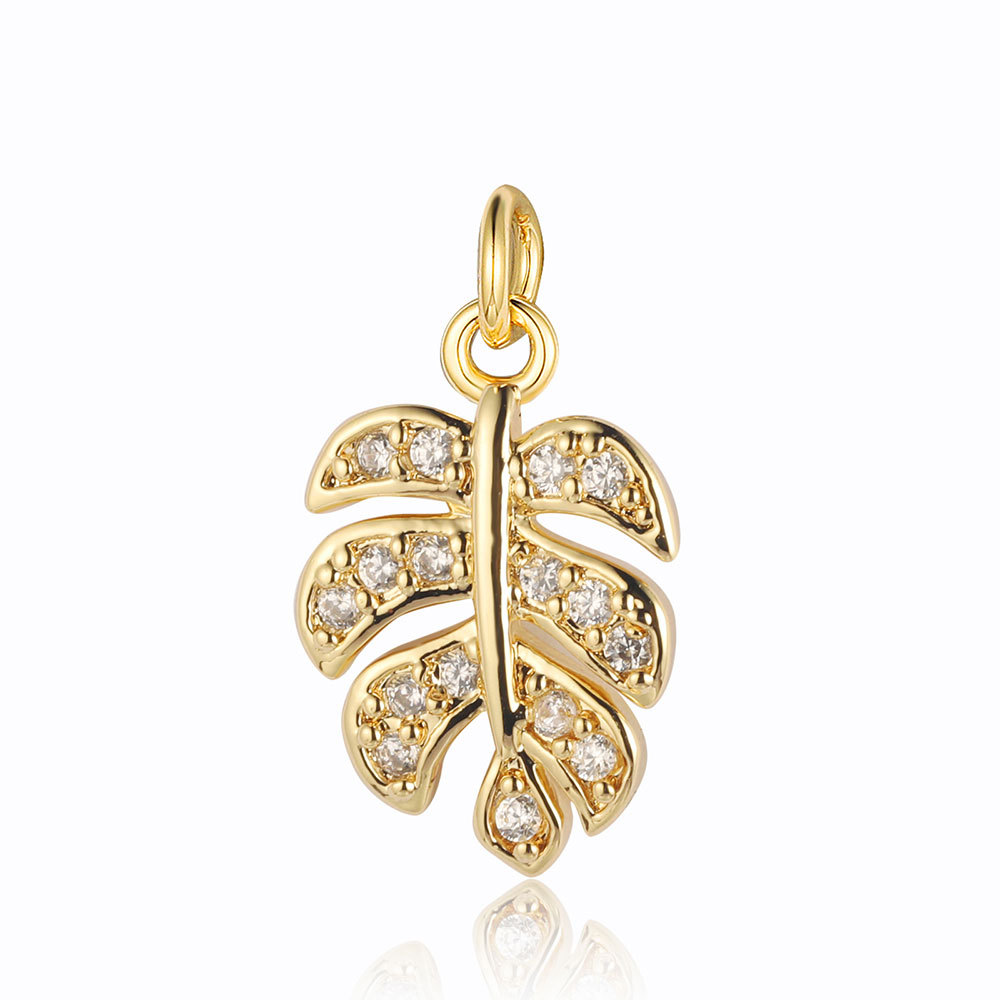 6pcs/pack Copper Zircon Airplane DIY Bracelet Charms Women Hollow Heart Sitting Cat Swallow Star Pendants Necklace Making Jewelry