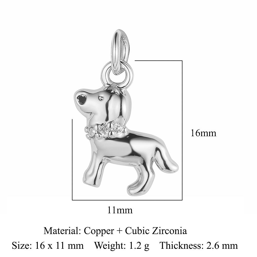6pcs/pack Copper Zircon Airplane DIY Bracelet Charms Women Hollow Heart Sitting Cat Swallow Star Pendants Necklace Making Jewelry