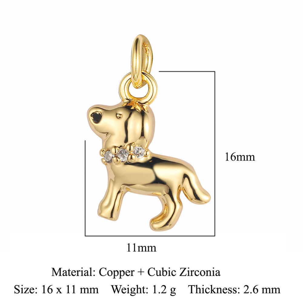 6pcs/pack Copper Zircon Airplane DIY Bracelet Charms Women Hollow Heart Sitting Cat Swallow Star Pendants Necklace Making Jewelry